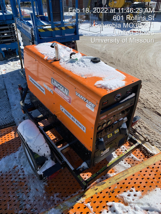 2021 Lincoln Electric Vantage 322 Vantage 322 Ready Pak 3 w/ Decals, ORANGE (includes trailer, cable rack, fender light kit) NO Telematics