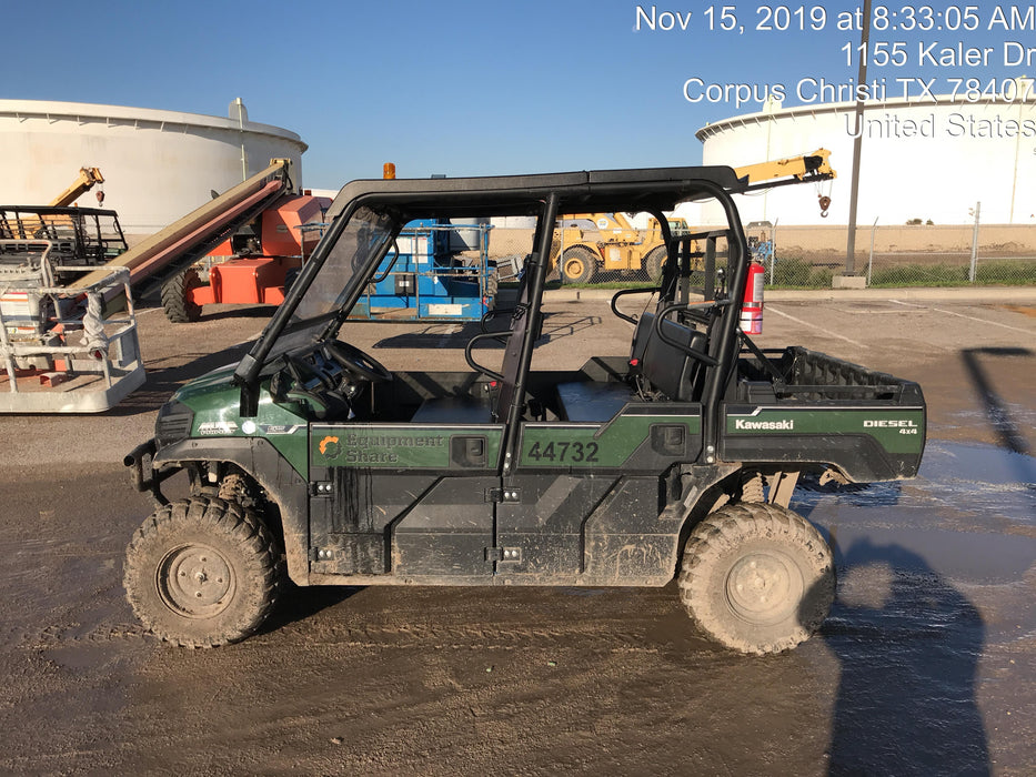 Kawasaki Mule PRO-DXT Standard Options, Backup Alarm, Beacon, Plastic Hard Top, Poly Windshield, Horn Kit