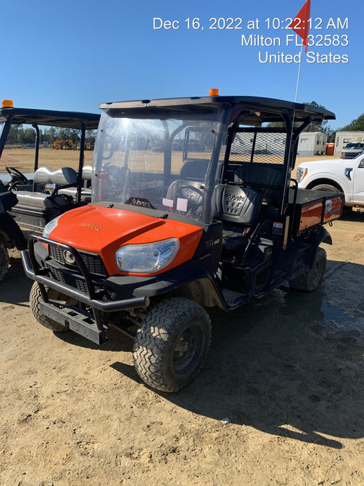 Kubota RTV-X1140W-H 4wd Utility Cart, 4 Seat, Diesel, LED Strobe, Windshield Tempered Glass, Plastic Canopy, Wire Harness Kit, Backup Alarm