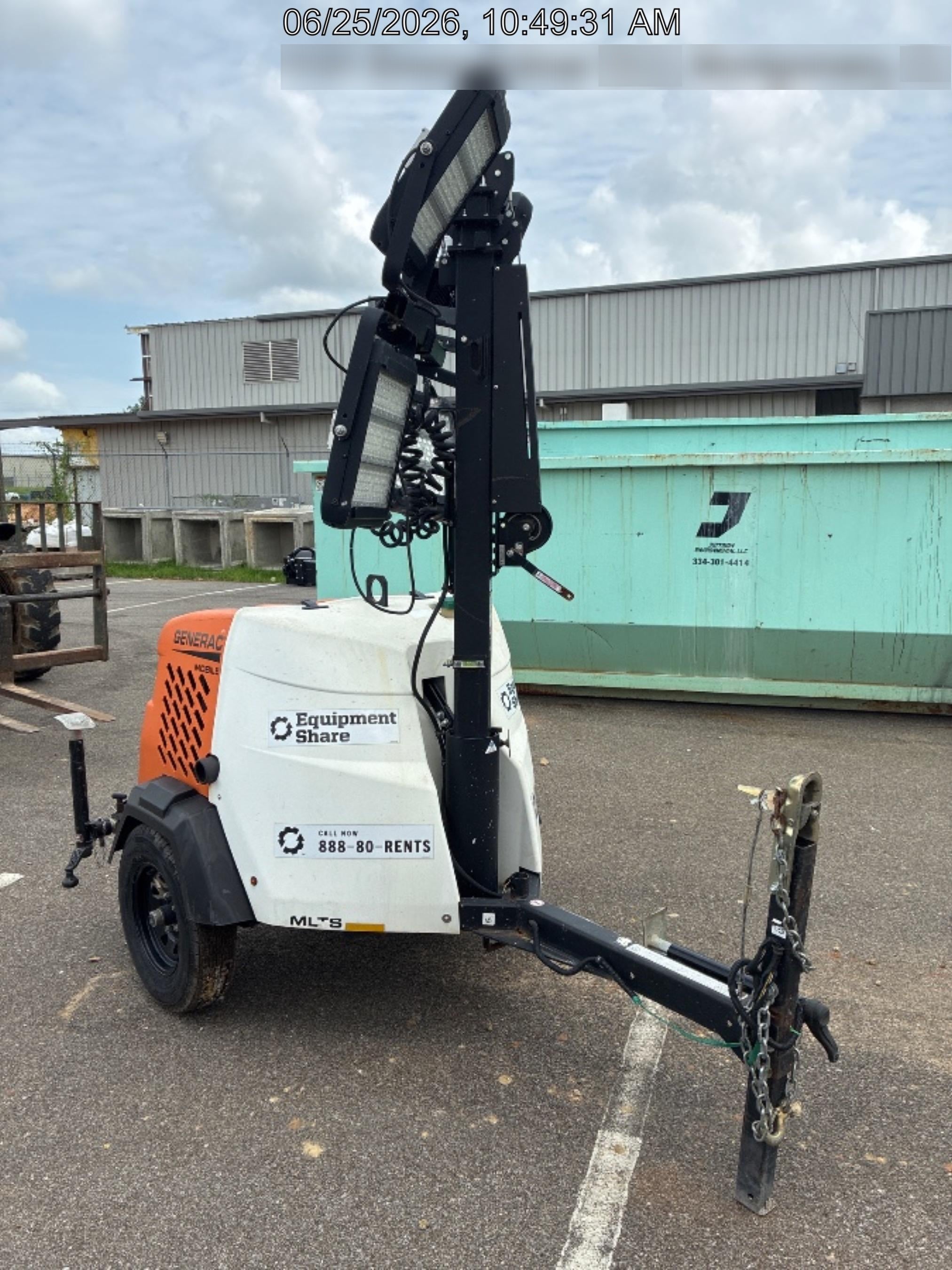 2023 Generac MLT2 Diesel, Flex Switch 120V Input, Powerzone Controller, (4) 320W LED Lights, 4kW Generator, 39.9 Gal Fuel Tank, 2" Ball, T3