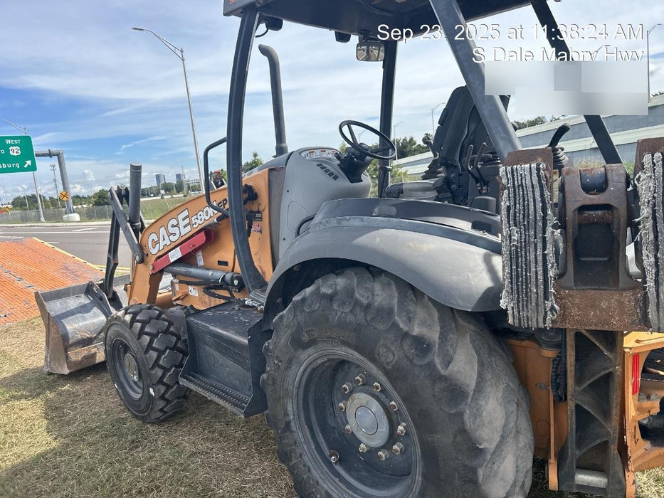 2019 Case 580N EP Canopy, 4WD, 1-Way Aux Hydraulics, Pilot Controls, Ride Control and Loader Aux Hydraulics, 900 LB. Front CWT, 82" HD LONG LIP (1 CU. YD.) W/BOCE AND LIFT EYES, FLIP OVER/STABILIZER PADS COMB