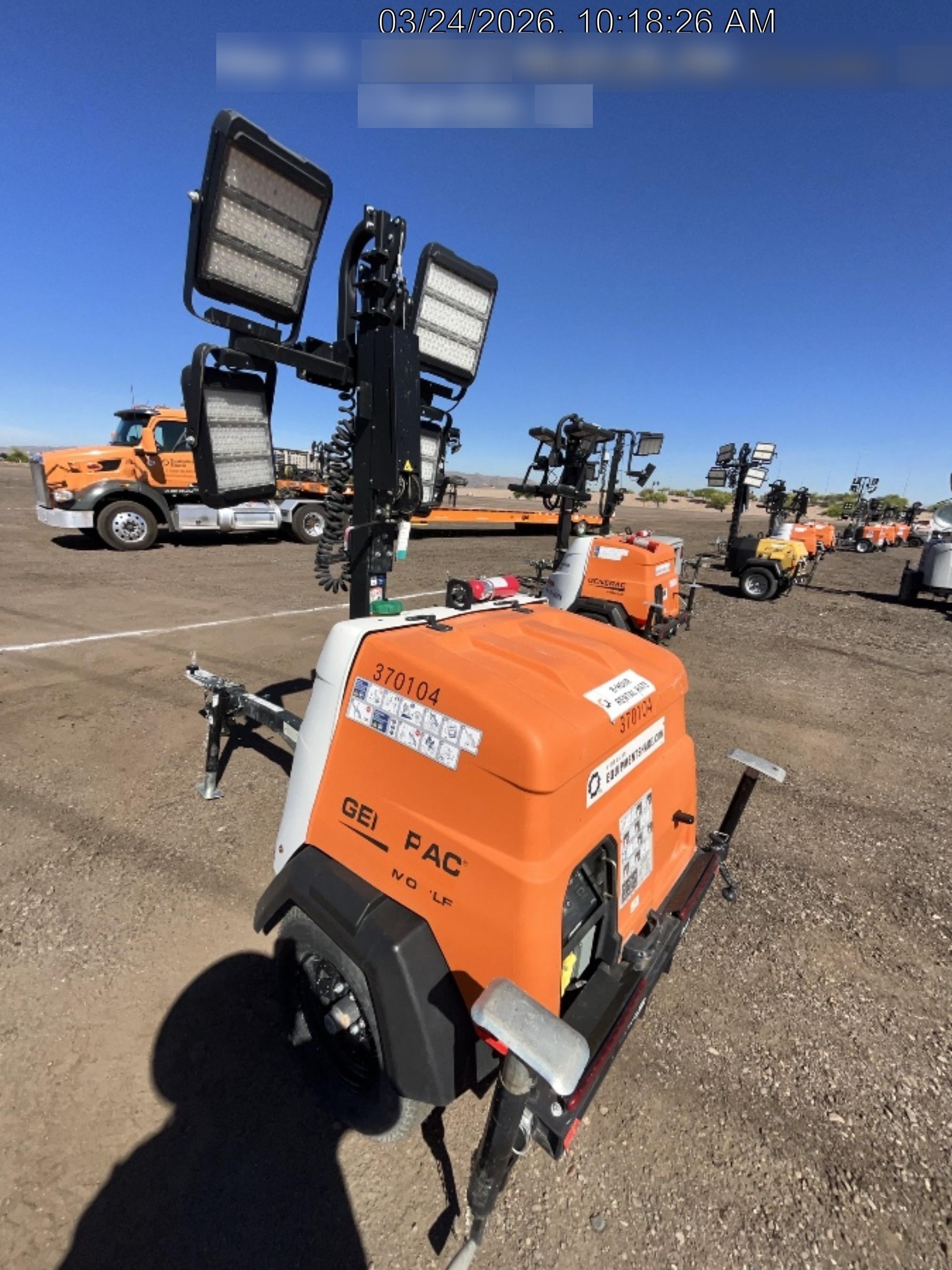 2023 Generac MLT2 Diesel, Flex Switch 120V Input, Powerzone Controller, 
(4) 320W LED Lights, 4kW Generator, 39.9 Gal Fuel Tank, 2" Ball, T3