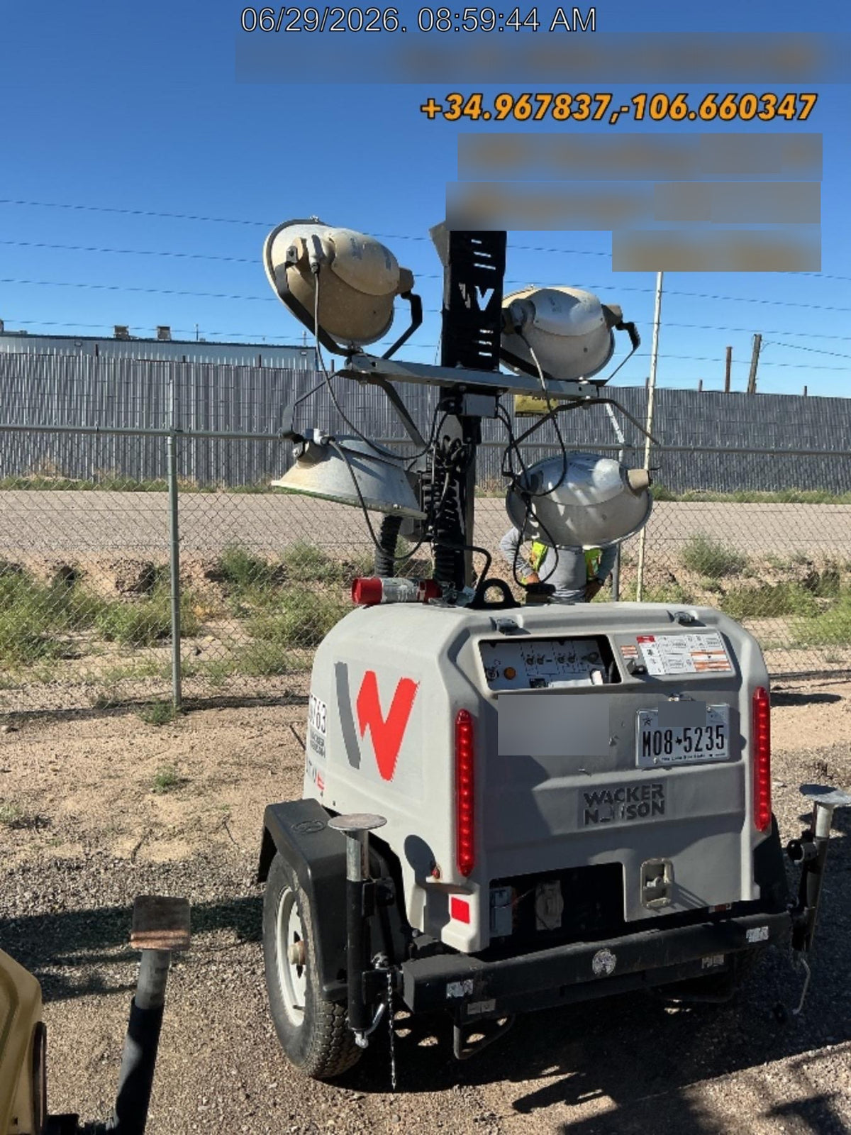 2019 Wacker Neuson LTV6K-MH Power mast, 1100W MH