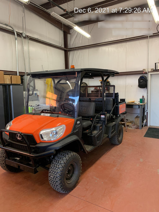 2022 Kubota RTV-X1140W-H Plastic Canopy, Windshield Acrylic Clear, LED Strobe Light, Wire Harness Kit, Back up Alarm