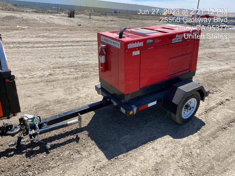 2022 Shindaiwa DGW400MDL Kubota D902 Engine, 23 HP, Dual Op Welder, Wire, Arc, Droop Stick, Tig, and CC Stick Functionality, Simulphase, 3 Phase and 1 Phase Gen Output, Single Axle NB Trlr, Slr Trckl Chrg 12V 12W, Fire Ext