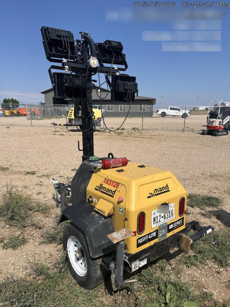2021 Allmand NLV3GR (4) LED Light Fixture 350W, 23' Vertical Mast, 3kW Prime, Towable, Deep Sea L401, Leveling Jacks, Yanmar T4F 5.8hp