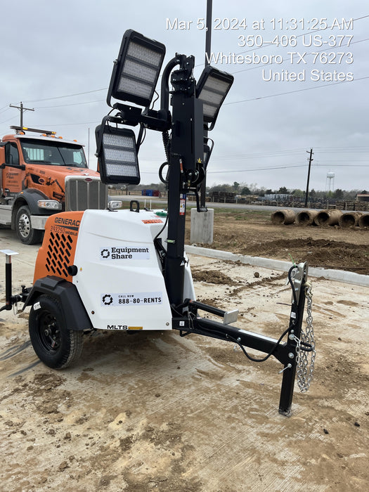 2024 Generac MLT2 Diesel, Flex Switch 120V Input, Powerzone Controller, 
(4) 320W LED Lights, 4kW Generator, 39.9 Gal Fuel Tank, 2" Ball, T3