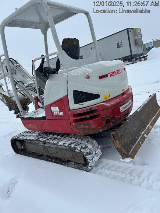 2019 Takeuchi TB240 Takeuchi TB240 Canopy w/Rubber Tracks, Auxiliary Hydraulics, Manual QC, Hydraulic Thumb, 12/18/24" Buckets