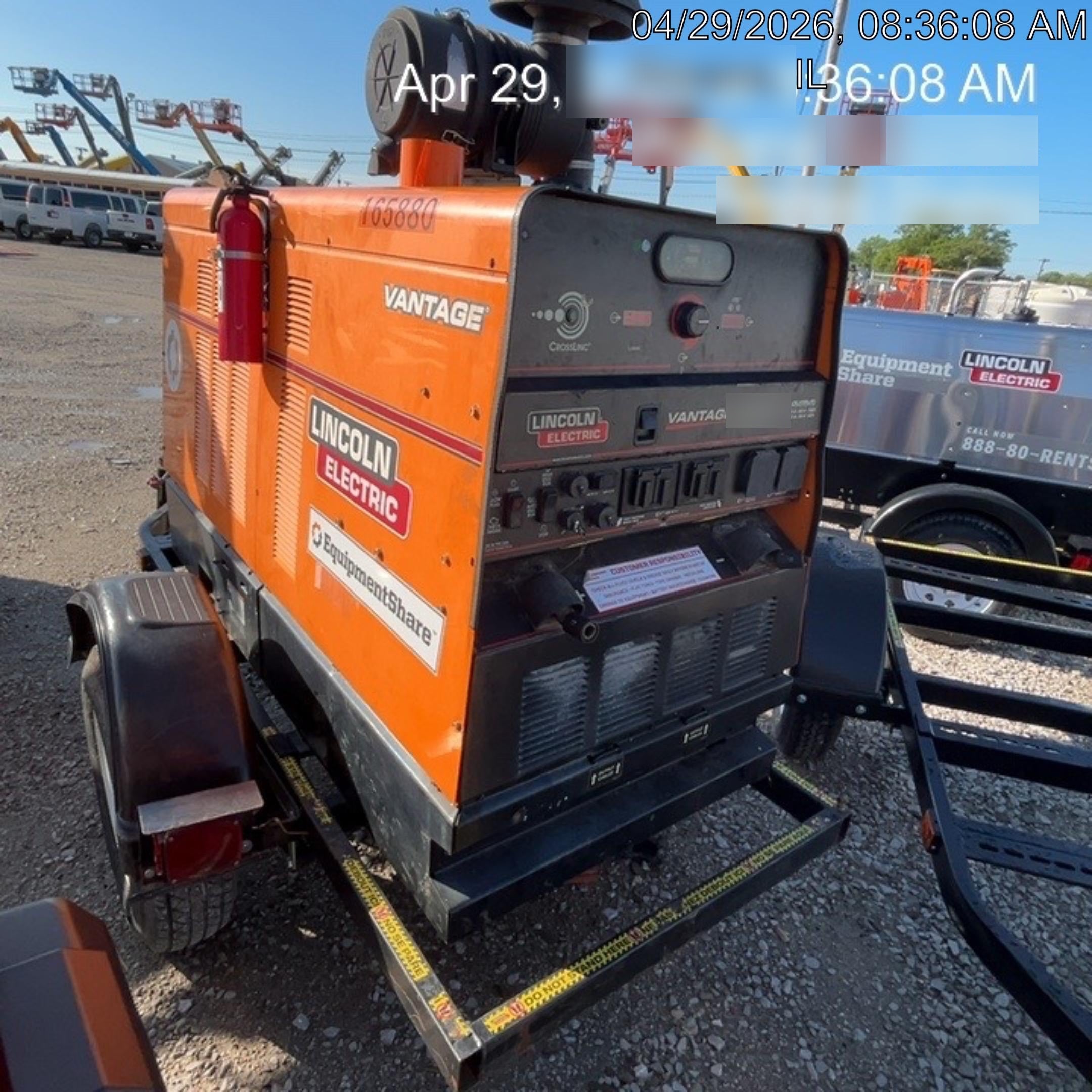 2021 Lincoln Electric Vantage 549X Ready Pak 3, ORANGE (includes trailer, cable rack, fender light kit)
