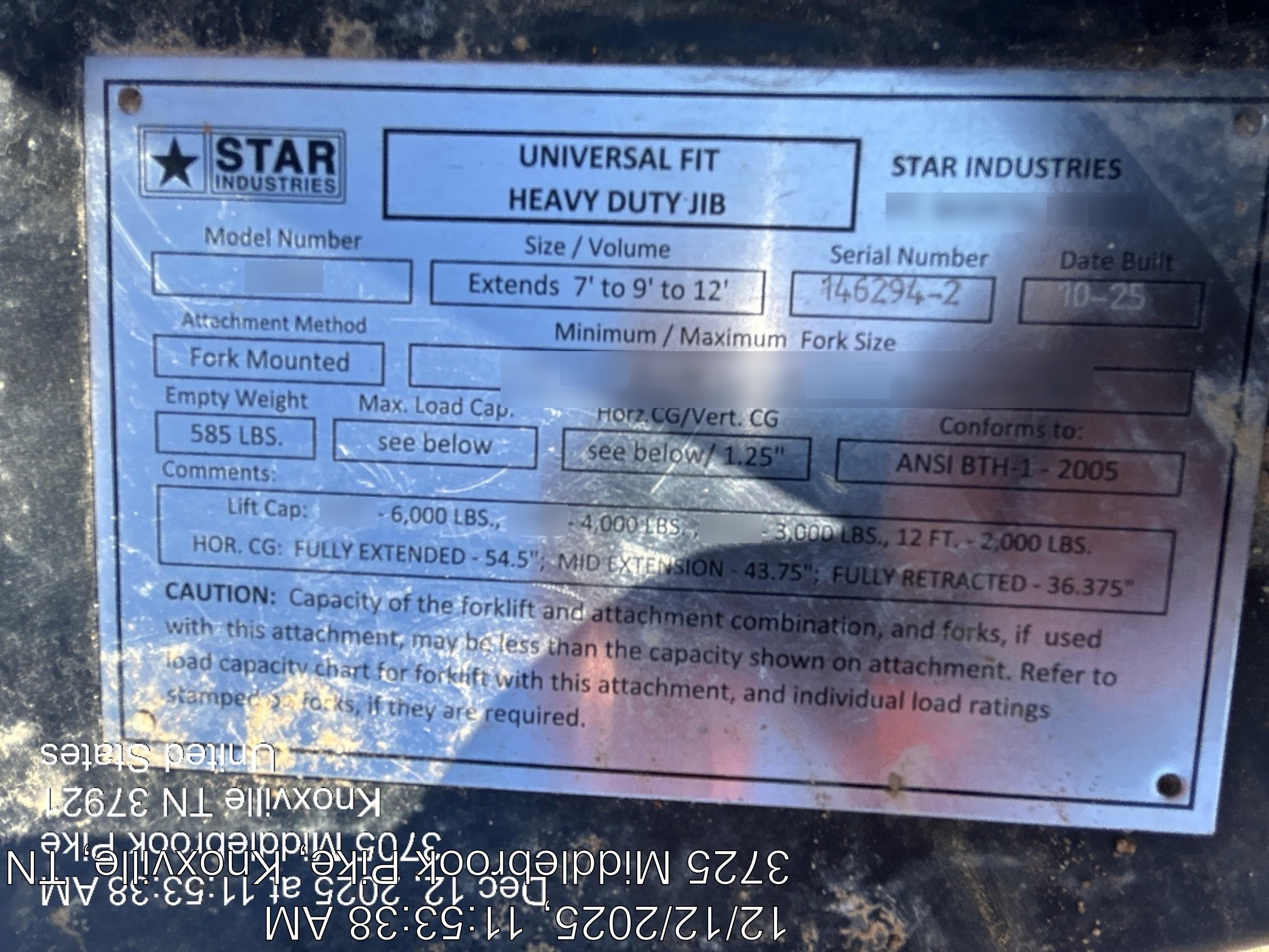 2025 STAR INDUSTRIES M1360B - Star JIB Boom