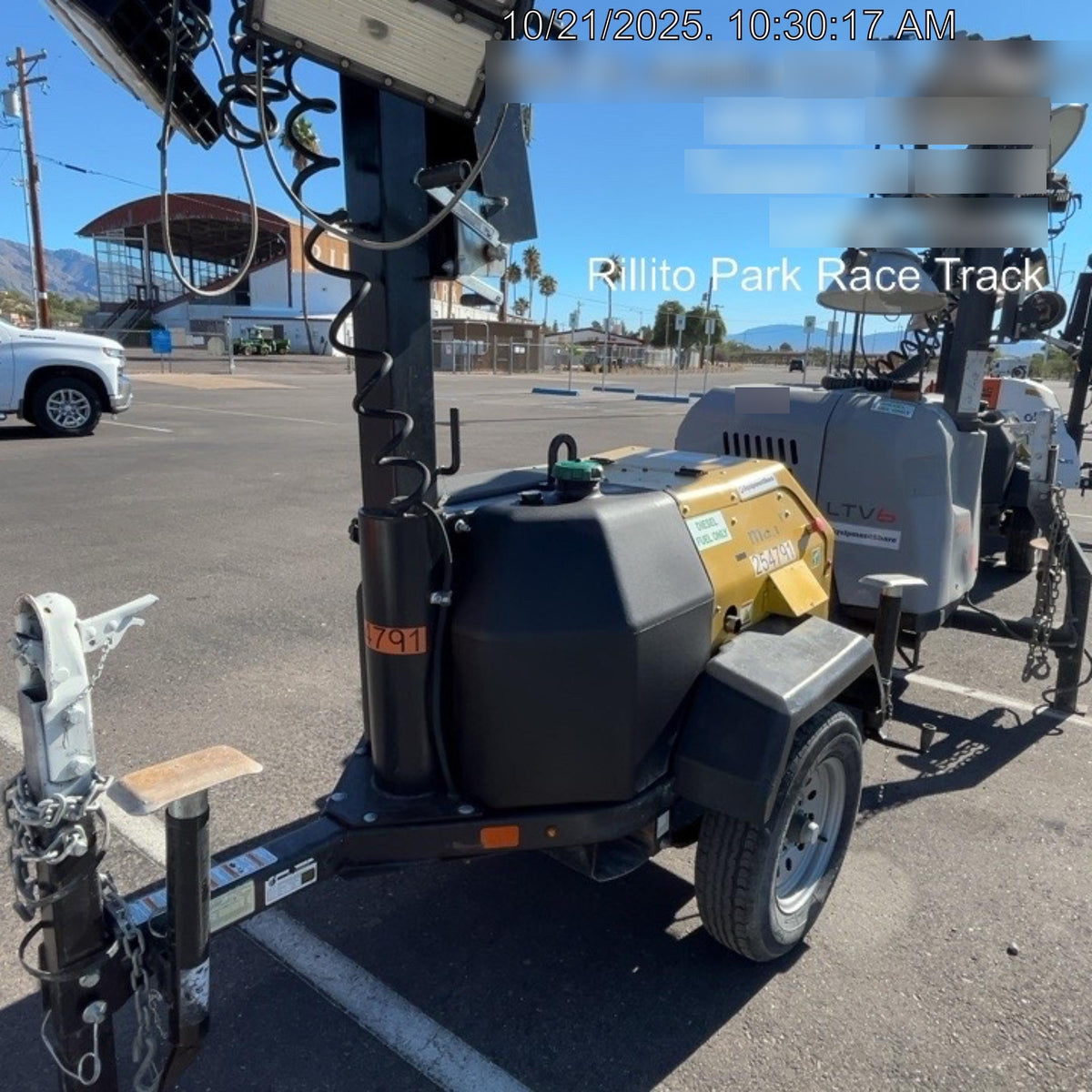 2022 Allmand NLV3GR (4) LED Light Fixture 350W, 23' Vertical Mast, 3kW Prime, Towable, ES Decals, T3
