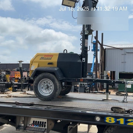 2022 Allmand NLV3GR (4) LED Light Fixture 350W, 23' Vertical Mast, 3kW Prime, Towable, Deep Sea L401, Leveling Jacks, Yanmar T4F 5.8hp