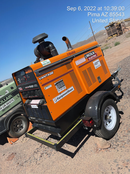 2021 Lincoln Electric Vantage 549X Ready Pak 3, ORANGE (includes trailer, cable rack, fender light kit)