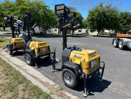 2022 Allmand NLV3GR (4) LED Light Fixture 350W, 23' Vertical Mast, 3kW Prime, Towable, ES Decals, T3