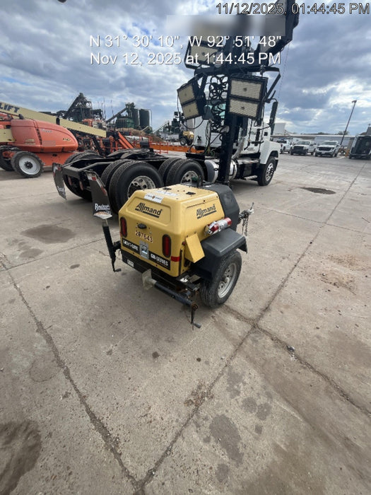 2022 Allmand NLV3GR (4) LED Light Fixture 350W, 23' Vertical Mast, 3kW Prime, Towable, Deep Sea L401, Leveling Jacks, Yanmar T4F 5.8hp