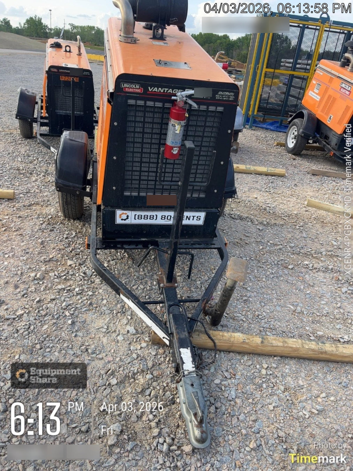 2021 Lincoln Electric Vantage 549X Ready Pak 3, ORANGE (includes trailer, cable rack, fender light kit)
