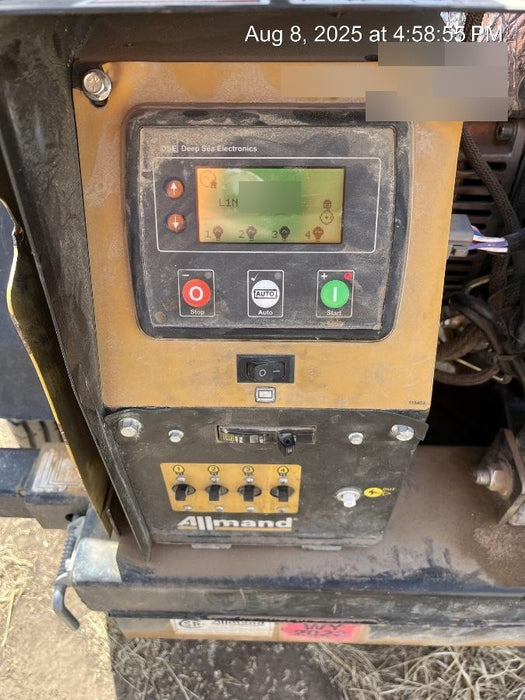 2022 Allmand NLV3GR (4) LED Light Fixture 350W, 23' Vertical Mast, 3kW Prime, Towable, Deep Sea L401, Leveling Jacks, Yanmar T4F 5.8hp