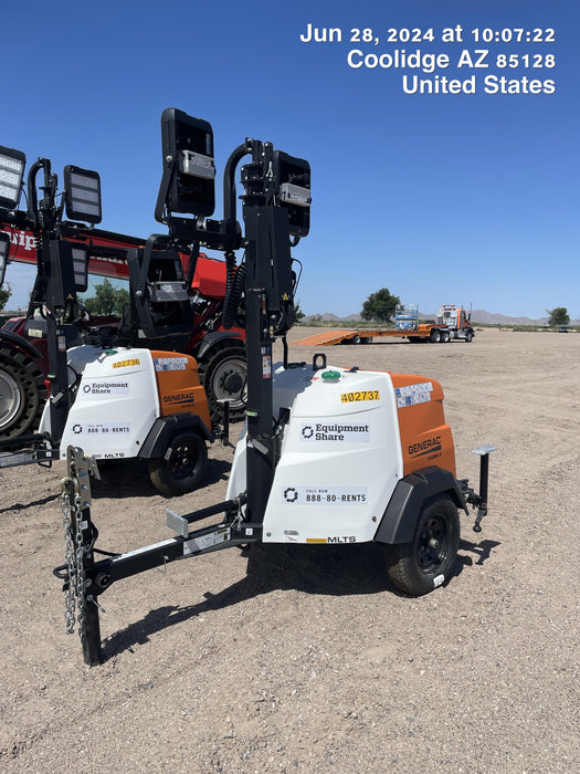 2024 Generac MLT2 Diesel, Flex Switch 120V Input, Powerzone Controller, 
(4) 320W LED Lights, 4kW Generator, 39.9 Gal Fuel Tank, 2" Ball, T3