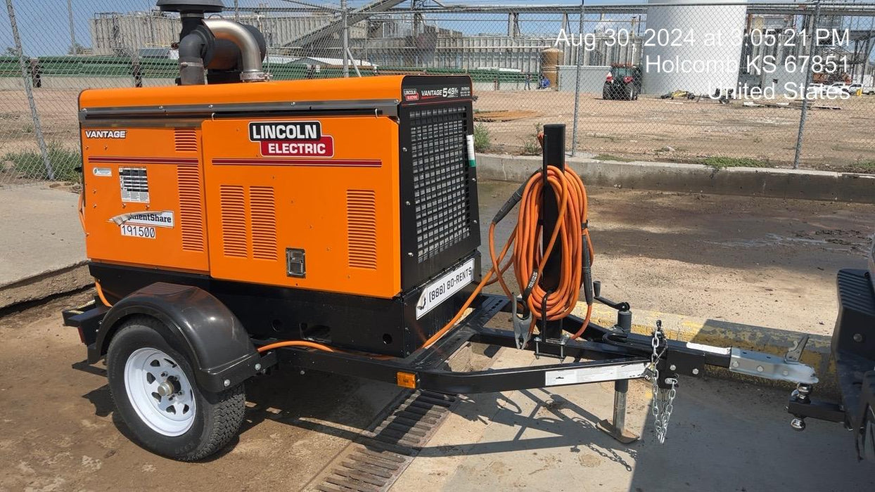 2021 Lincoln Electric Vantage 549X Ready Pak 3, ORANGE (includes trailer, cable rack, fender light kit)