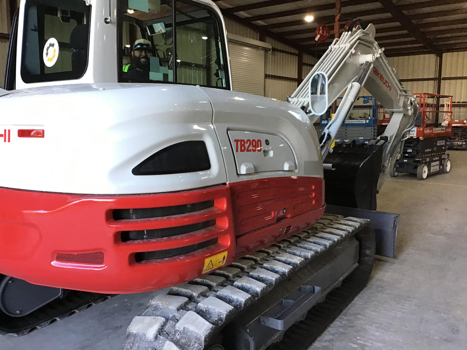 2019 Takeuchi TB290 Cab/Heat/AC w/Rubber Tracks, Auxiliary Hydraulics, Dozer Blade, Manual QC, 18/24/36" Buckets, Hydraulic Thumb Installed