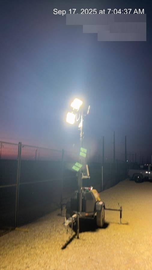 2022 Allmand NLV3GR (4) LED Light Fixture 350W, 23' Vertical Mast, 3kW Prime, Towable, Deep Sea L401, Leveling Jacks, Yanmar T4F 5.8hp