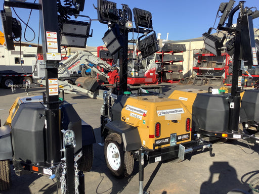 2021 Allmand NLV3GR (4) LED Light Fixture 350W, 23' Vertical Mast, 3kW Prime, Towable, Deep Sea L401, Leveling Jacks, Yanmar T4F 5.8hp