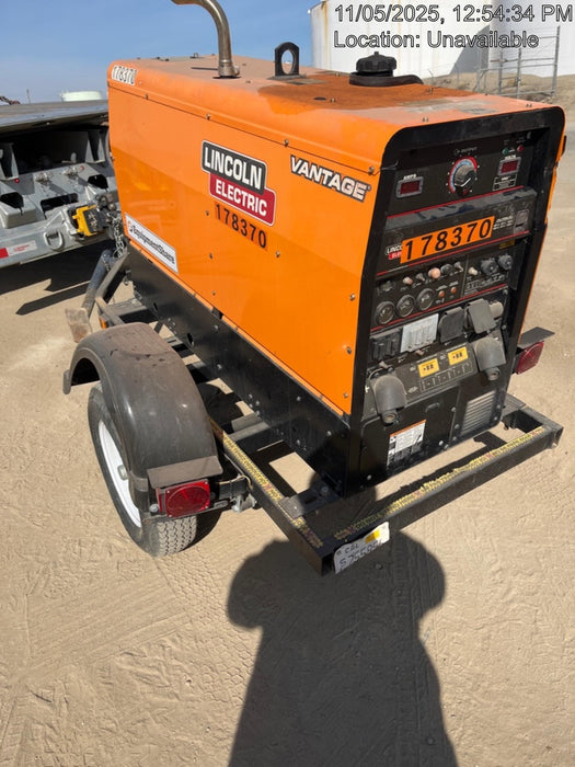 2022 Lincoln Electric Vantage 322 Trlr Mounted, Cable Rack, Light Kit, ES Decals