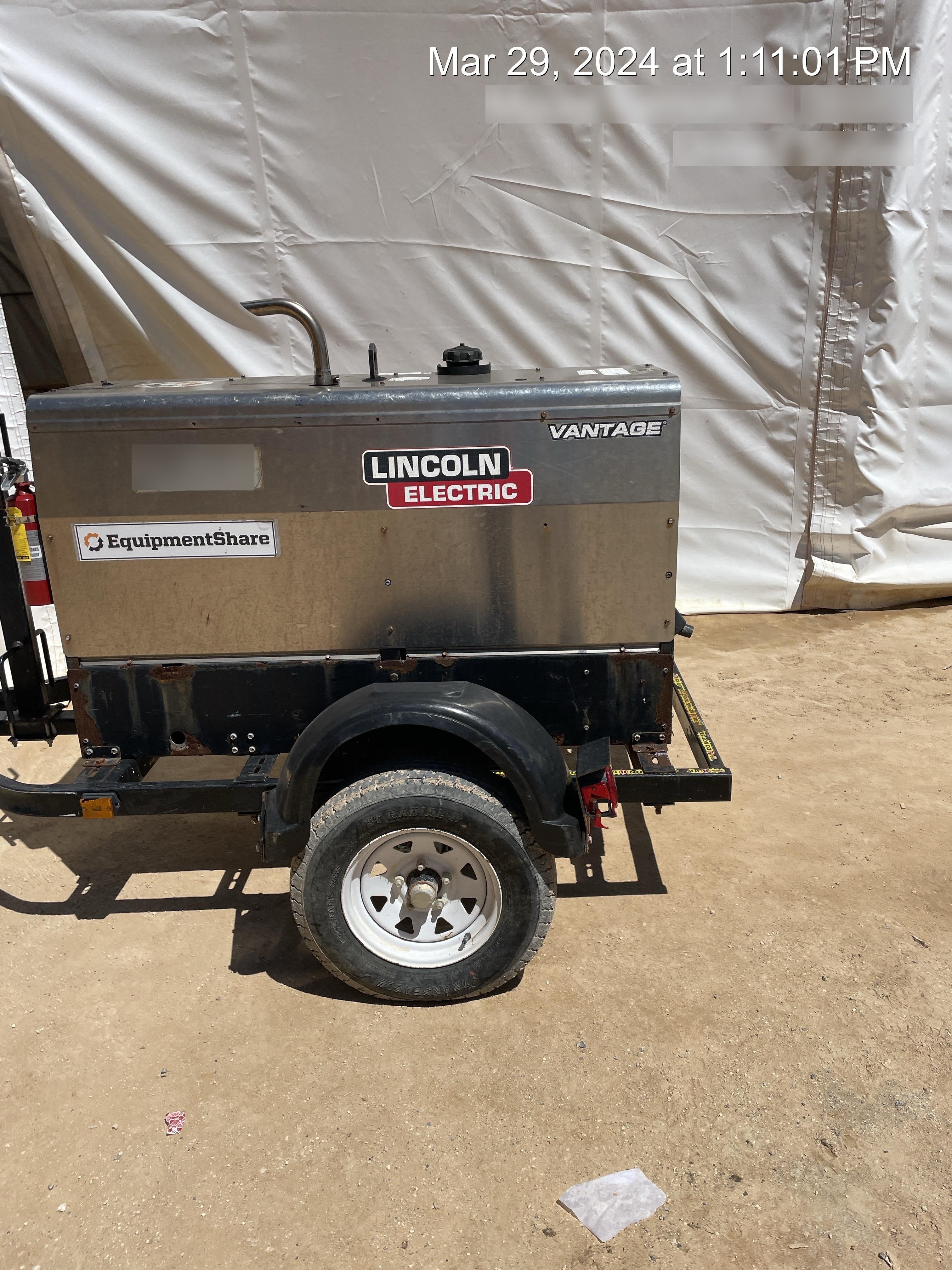 2019 Lincoln Electric Vantage 322 Lincoln Vantage 322 Welder w/Trailer, Light Kit, Cable Rack