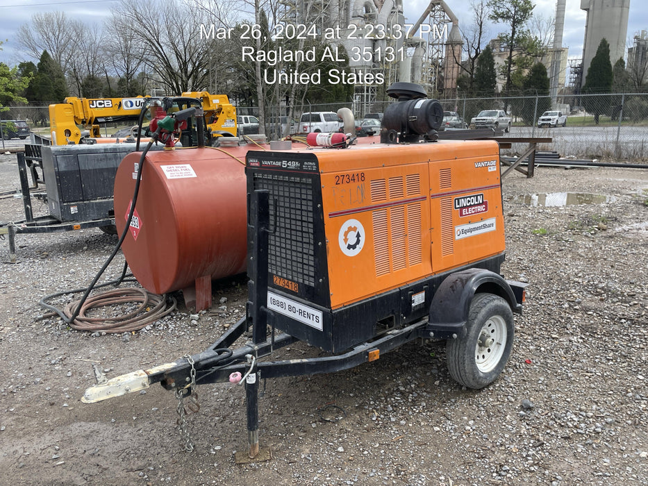 2022 Lincoln Electric Vantage 549X Crosslink Technology, Trailer Mounted, ES Decals, T3