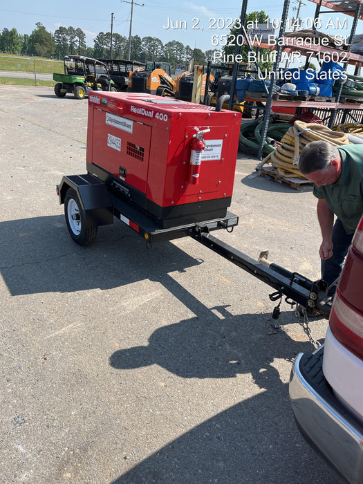2023 Shindaiwa DGW400MDL Kubota D902 Engine, 23 HP, Dual Op Welder, Wire, Arc, Droop Stick, Tig, and CC Stick Functionality, Simulphase, 3 Phase and 1 Phase Gen Output, Single Axle NB Trlr, Slr Trckl Chrg 12V 12W, Fire Ext