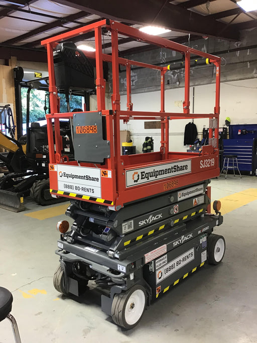 2020 Skyjack SJIII-3219 High Rail, Solid NM Tires, Half height spring hinged entry gate, Dual Beacons, 800W Inverter