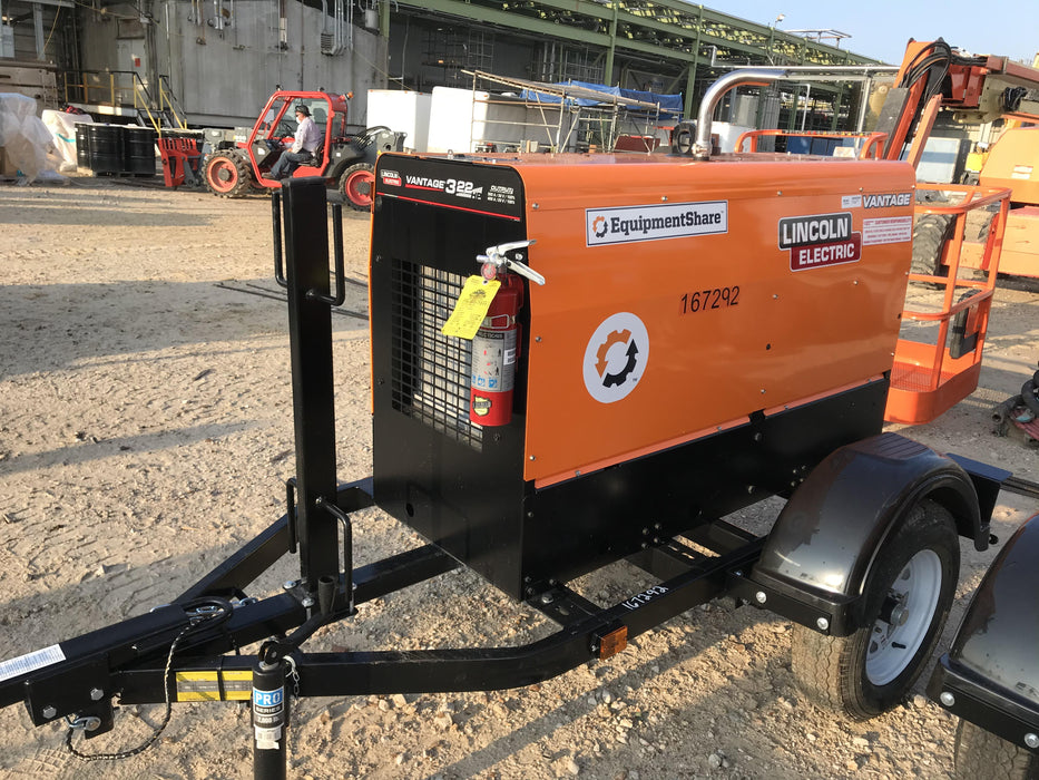 2021 Lincoln Electric Vantage 322 Vantage 322 Ready Pak 3 w/ Decals, ORANGE (includes trailer, cable rack, fender light kit) NO Telematics