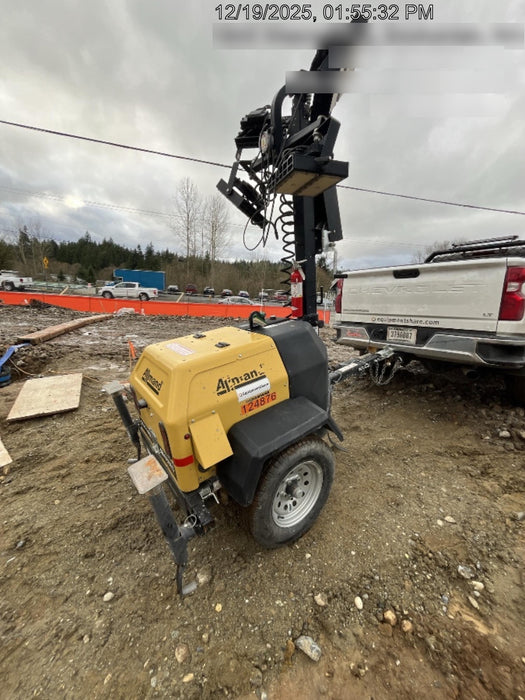 2020 Allmand NLV3GR (4) LED Light Fixture 350W, 23' Vertical Mast, 3kW Prime, Towable, Deep Sea L401, Leveling Jacks, Yanmar T4F 5.8hp