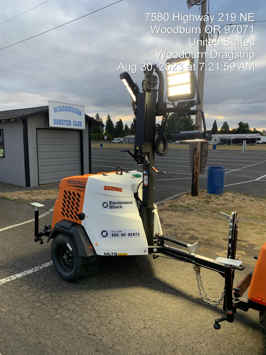 2023 Generac MLT2 Diesel, Flex Switch 120V Input, Powerzone Controller, (4) 320W LED Lights, 4kW Generator, 39.9 Gal Fuel Tank, 2" Ball, T3