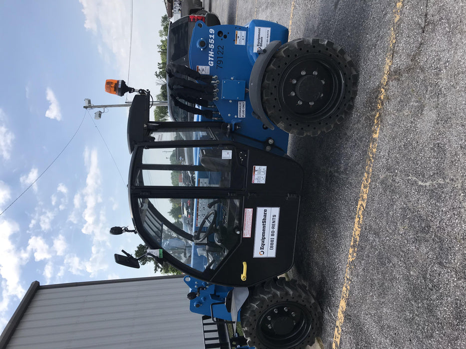 2020 Genie GTH-5519 Cab/Heat/Air, Solid Tires, Work Lights, Beacon, Aux Hydraulics, Back up Alarm