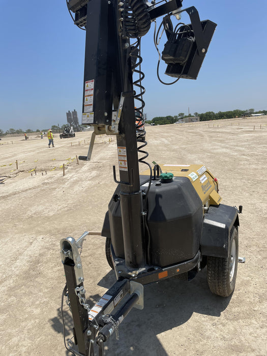 2022 Allmand NLV3GR (4) LED Light Fixture 350W, 23' Vertical Mast, 3kW Prime, Towable, Deep Sea L401, Leveling Jacks, Yanmar T4F 5.8hp