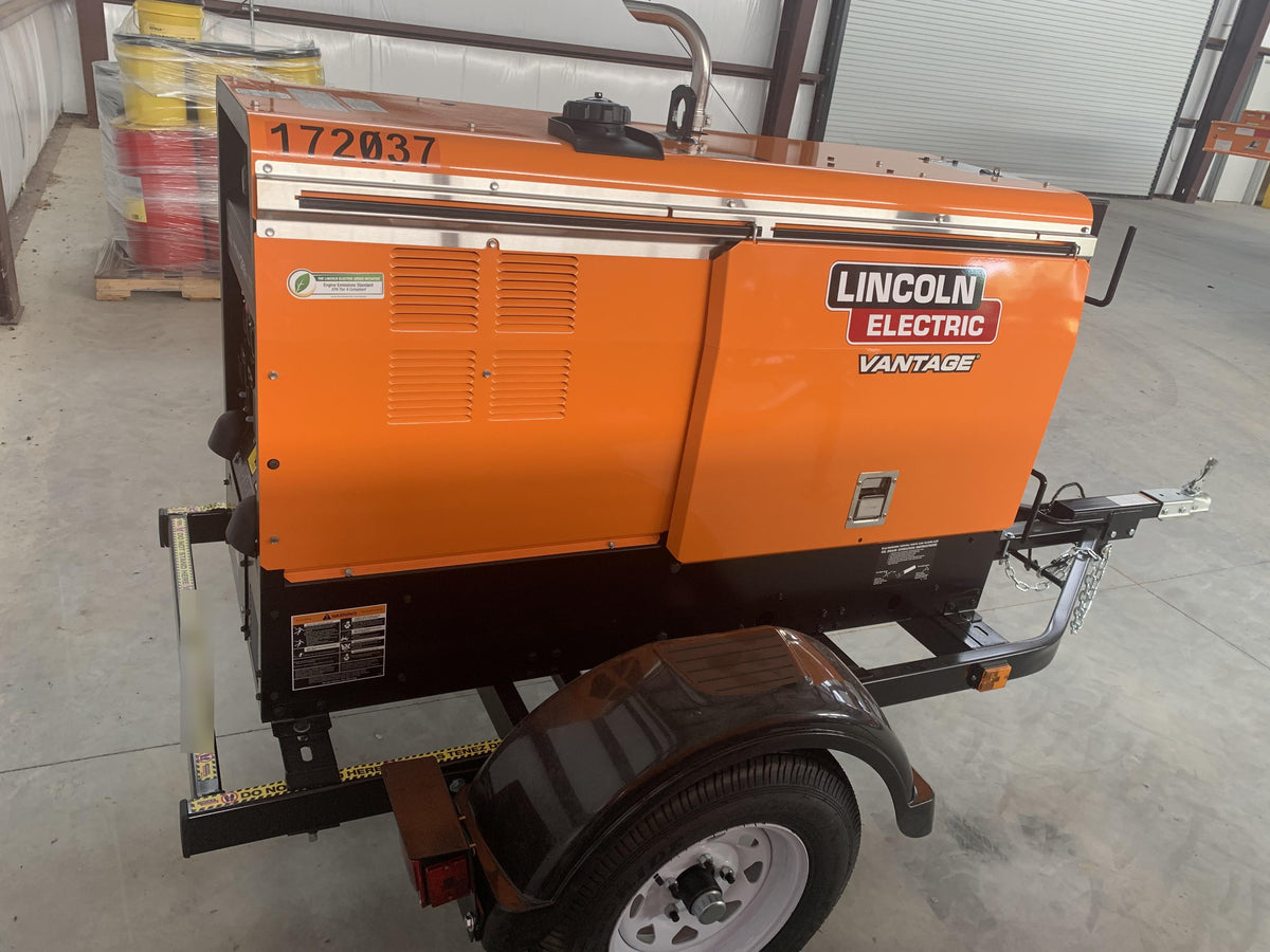 2021 Lincoln Electric Vantage 322 Vantage 322 Ready Pak 3 w/ Decals, ORANGE (includes trailer, cable rack, fender light kit) NO Telematics
