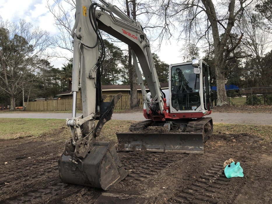 2019 Takeuchi TB290 Cab, AC, Rubber Tracks, Dozer Blade, Travel Alarm, Control Pattern Change Valve, Auxiliary Hydraulics w/18" Quick Coupler Bucket with teeth, 6.2 cu. ft. capacity/24" Quick Coupler Bucket with teeth, 8.6 cu. ft. capacity/36" Quick Coupler Bucket with teeth, 13.4 cu. ft. capacity, Quick Coupler, Hydraulic Thumb Installed