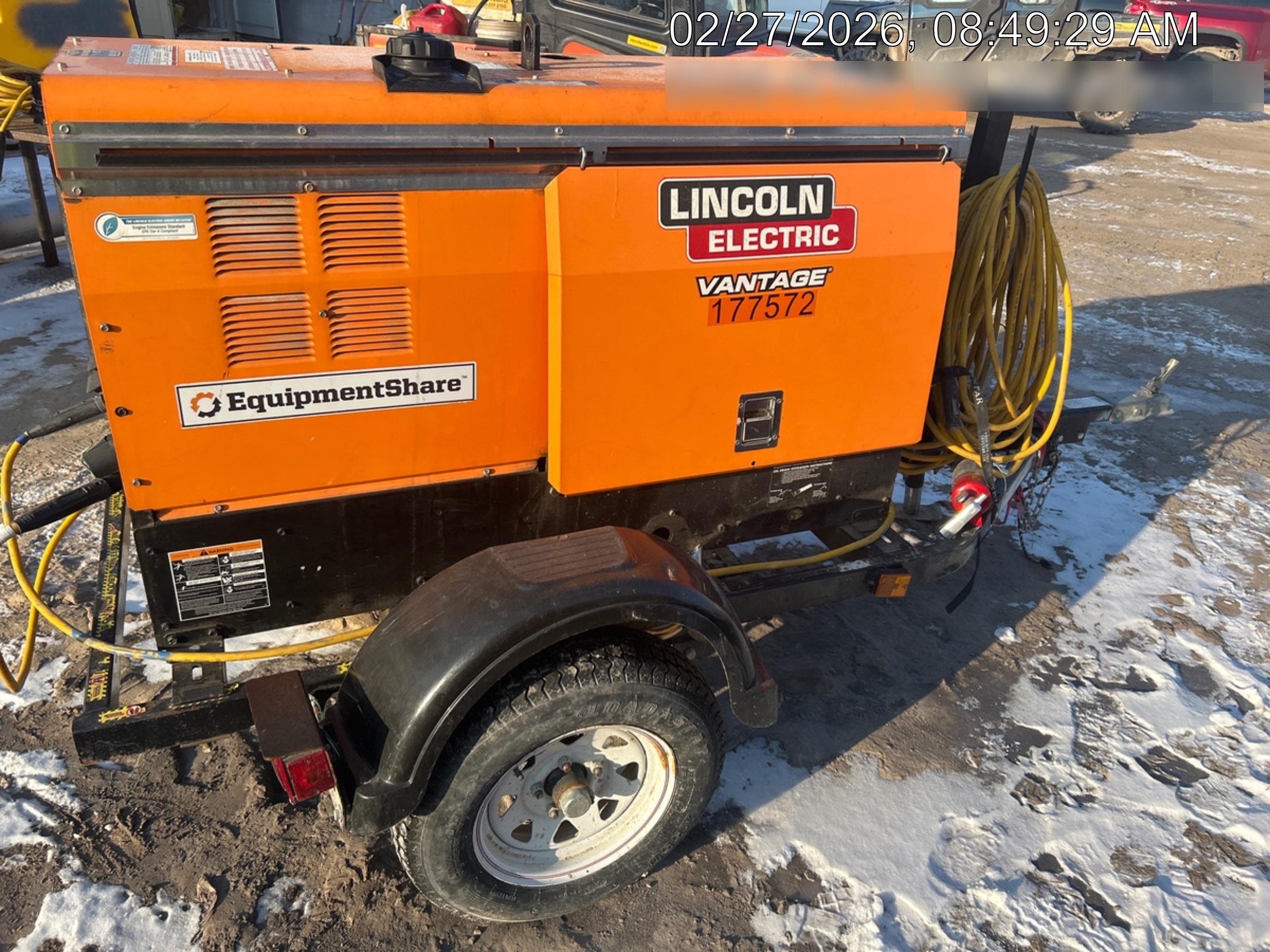 2021 Lincoln Electric Vantage 322 Vantage 322 Ready Pak 3 w/ Decals, ORANGE (includes trailer, cable rack, fender light kit) NO Telematics