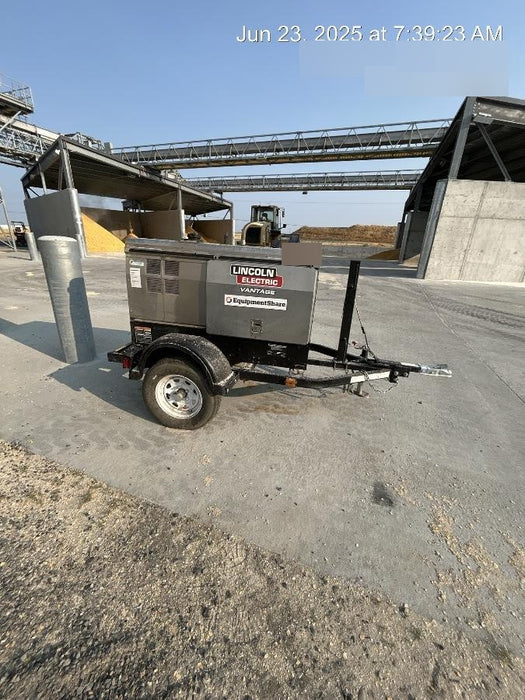 2019 Lincoln Electric Vantage 322 Welder Ready-Pak 3, Two wheel trailer, Fender and Light kit, Cable Rack
