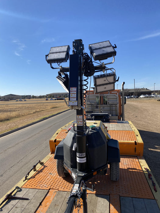 2021 Allmand NLV3GR (4) LED Light Fixture 350W, 23' Vertical Mast, 3kW Prime, Towable, Deep Sea L401, Leveling Jacks, Yanmar T4F 5.8hp