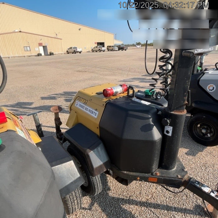 2022 Allmand NLV3GR (4) LED Light Fixture 350W, 23' Vertical Mast, 3kW Prime, Towable, Deep Sea L401, Leveling Jacks, Yanmar T4F 5.8hp