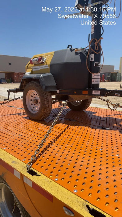 2021 Allmand NLV3GR (4) LED Light Fixture 350W, 23' Vertical Mast, 3kW Prime, Towable, Deep Sea L401, Leveling Jacks, Yanmar T4F 5.8hp