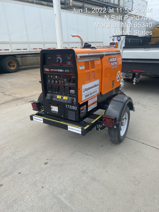 2021 Lincoln Electric Vantage 322 Vantage 322 Ready Pak 3 w/ Decals, ORANGE (includes trailer, cable rack, fender light kit) NO Telematics