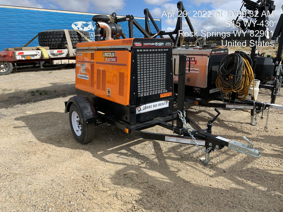 2021 Lincoln Electric Vantage 549X Ready Pak 3, ORANGE (includes trailer, cable rack, fender light kit)