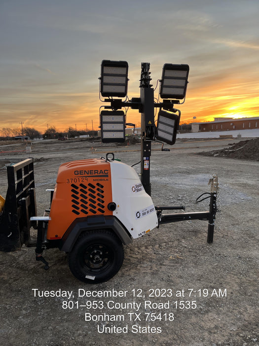 2023 Generac MLT2 Diesel, Flex Switch 120V Input, Powerzone Controller, 
(4) 320W LED Lights, 4kW Generator, 39.9 Gal Fuel Tank, 2" Ball, T3