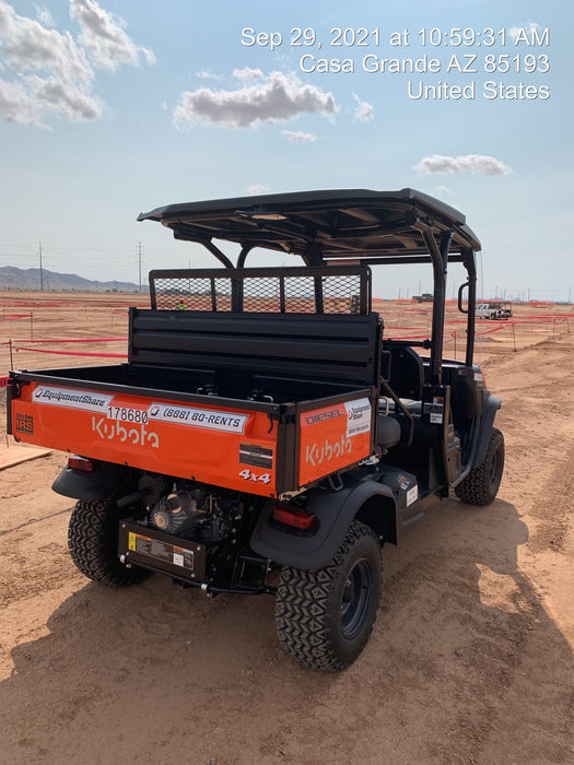 2021 Kubota RTV-X1140W-H Plastic Canopy, Windshield Acrylic Clear, LED Strobe Light, Wire Harness Kit, Back up Alarm