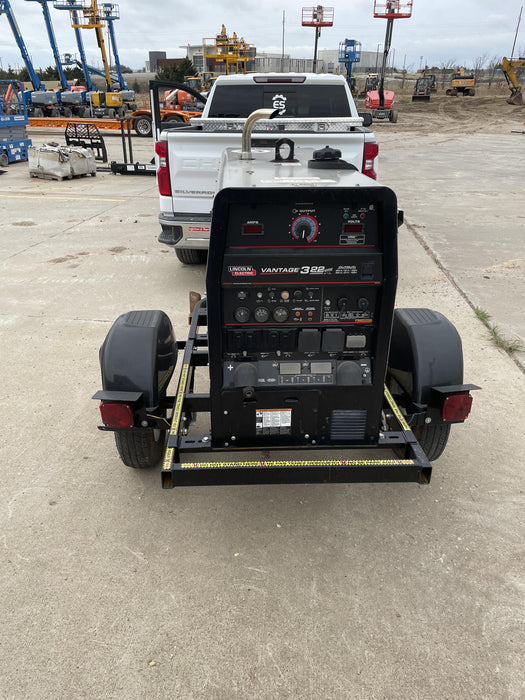 2019 Lincoln Electric Vantage 322 Ready-Pak 3, Two Wheel Trailer, Fender and Light Kit, Cable Rack
