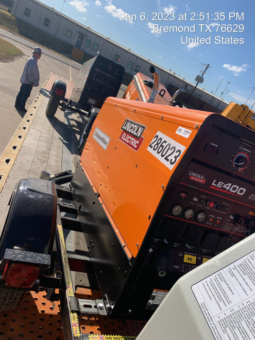 2022 Lincoln Electric LE400 Kubota V1505, Trlr, Cable Rack, Light Kit, ES Decals, T3