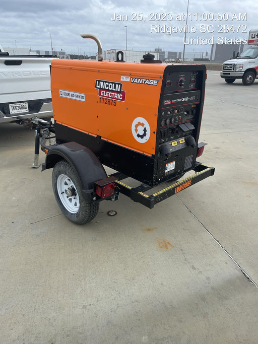 2021 Lincoln Electric Vantage 322 Vantage 322 Ready Pak 3 w/ Decals, ORANGE (includes trailer, cable rack, fender light kit) NO Telematics